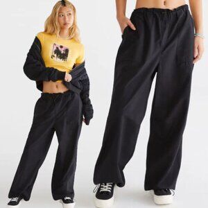 Aeropostale Baggy Parachute Y2K Pants Black Streetwear Cotton & Nylon XXL 2XL